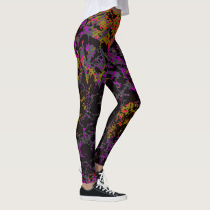 Abstrakter Neon-Militär-Tarnchaos Leggings