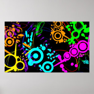 Abstrakter Neon Spritzer Modernes Canvus Poster