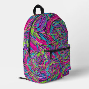 Abstrakter Neonschweb-Rückennetz-Rucksack Bedruckter Rucksack