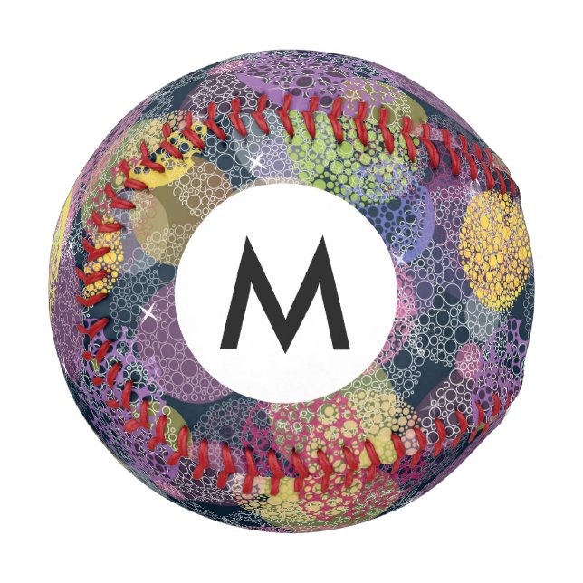 Abstrakter Niedlicher Polka-Dot-Kreis Baseball (Vorderseite Links)