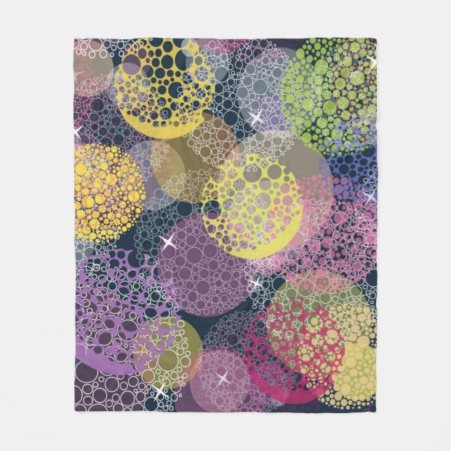 Abstrakter Niedlicher Polka-Dot-Kreis Fleecedecke (Vorderseite)
