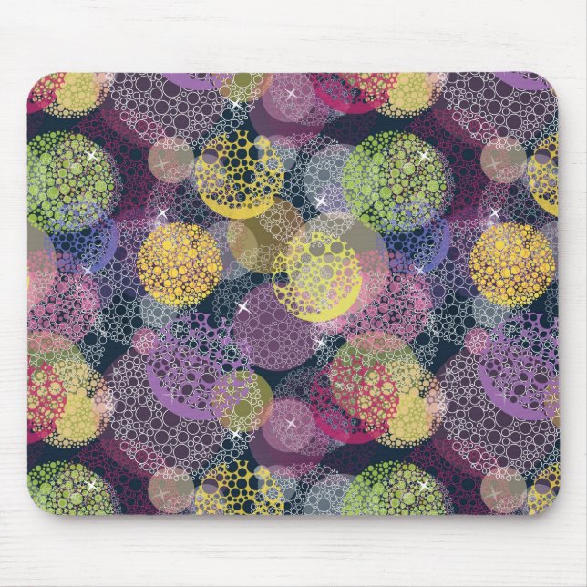 Abstrakter Niedlicher Polka-Dot-Kreis Mousepad (Vorne)