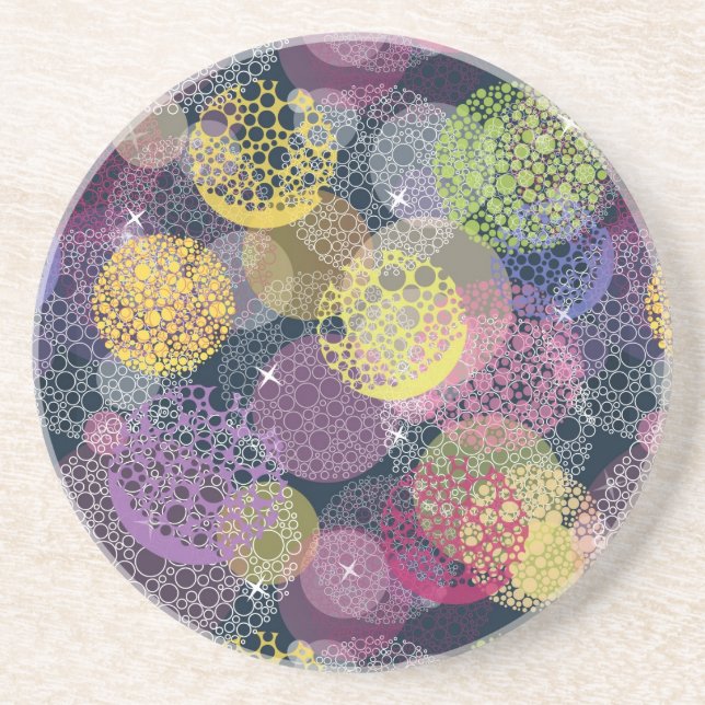 Abstrakter Niedlicher Polka-Dot-Kreis Untersetzer (Vorne)