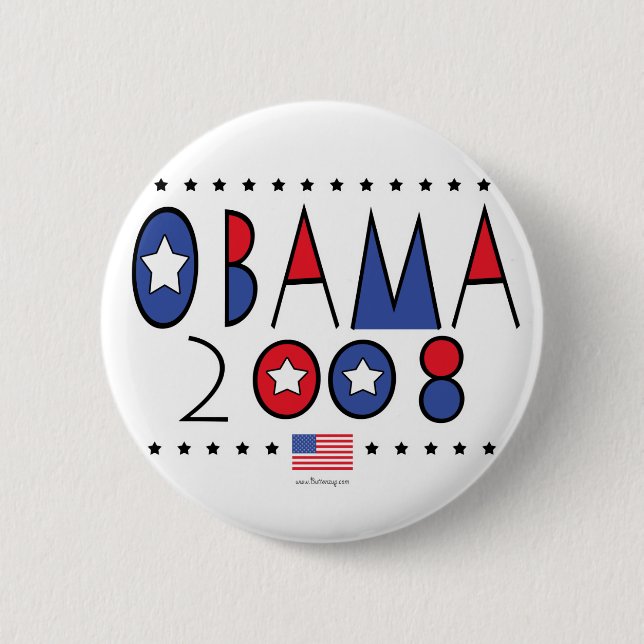 Abstrakter Obama 2008 Button (Vorderseite)