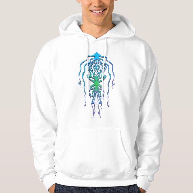 Abstrakter Octopus Tribal Tintenfisch Tattoo Desig Hoodie (Vorderseite)