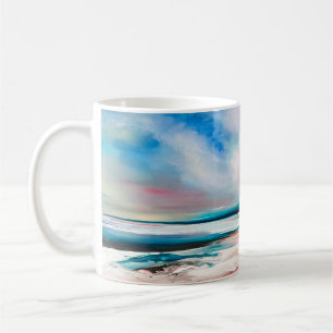 Abstrakter Öltexturhintergrund. Farbe auf Leinwand Kaffeetasse