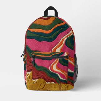 Abstrakter Orangen-Rosa-Teal-Canyons-Rucksack Bedruckter Rucksack