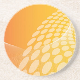 Abstrakter orangener geometrischer Sandstein-Geträ Untersetzer