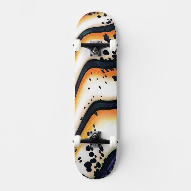 Abstrakter Oranger Fluss – Moderne Fette Grafik Skateboard (Vorderseite)