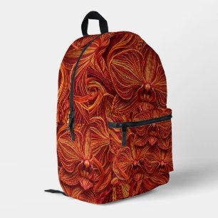 Abstrakter Orchideen-Feuerroter Rucksack