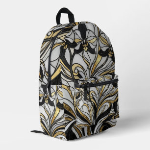 Abstrakter Orchideenblatt-Monochrom-Gold-Rucksack Bedruckter Rucksack