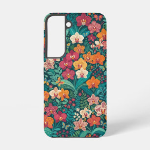 Abstrakter Orchideengarten Schmetterlinge Samsung Galaxy Hülle
