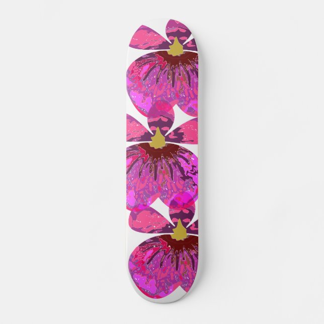Abstrakter OrchideeSkateboard Skateboard (Vorderseite)