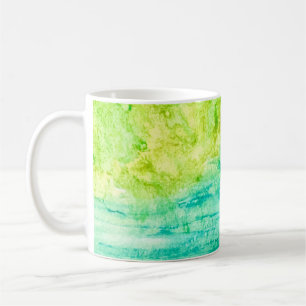 Abstrakter Ozean Aquarell-Malerei Kaffeebecher Kaffeetasse