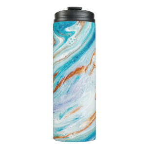 Abstrakter Ozean- KUNST. Natürlicher Luxus. Stil v Thermosbecher