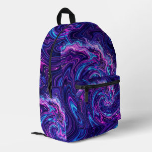Abstrakter Ozeanwellen-Lila-Gipfel-Rucksack Bedruckter Rucksack