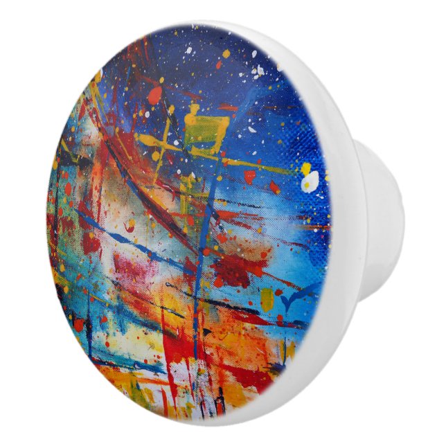 Abstrakter Paint Spritzer Keramik Knoblauch Keramikknauf (Rechts)