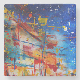 Abstrakter Paint-Spritzer Steinuntersetzer