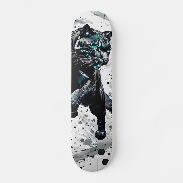 Abstrakter Panther Skateboard (Vorderseite)