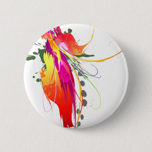 Abstrakter Paradiesvogel Spritzer Button