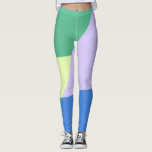 Abstrakter, pastelfarbener Blocklavender grün Leggings<br><div class="desc">Schönes abstraktes Kunstdesign mit modernem Stil und farbenfroher Ästhetik in Grün, Blau und Lavendel.</div>