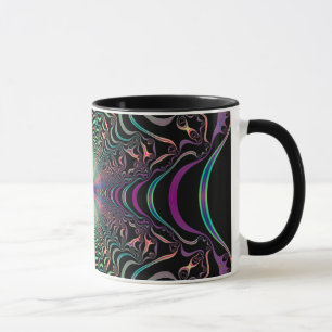Abstrakter Pastell-Fraktal-Web-Keramikbecher Tasse