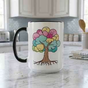 Abstrakter Pastell-Gehirn-Baum-Kunstprint Tasse