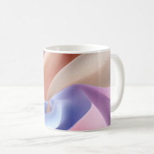 Abstrakter Pastell-Stofffluss mit sanften Kurven Kaffeetasse