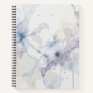 Abstrakter Pastellblauer und Lila Flüssiger Tinten Notizbuch