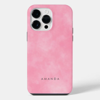 Abstrakter Pastellrosa Himmel Wolken Personalisier iPhone 14 Pro Max Hülle
