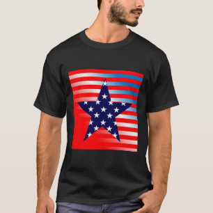Abstrakter Patriotischer Star auf Rot und Blau T-Shirt
