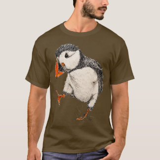 Abstrakter Pen und Aquarellpuffin T-Shirt