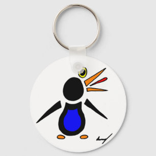 Abstrakter Penguin Round Schlüsselanhänger