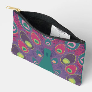 Abstrakter Pfau Lila Moderne Kunst Zubehörtasche