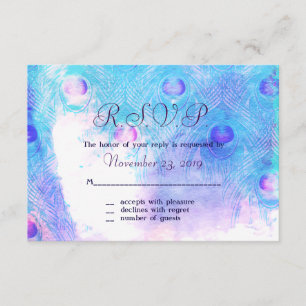 Abstrakter Pfau, Watercolor-Wartekarten RSVP Karte