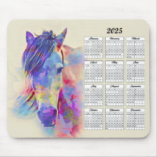 abstrakter Pferdekalender 2025 Mousepad