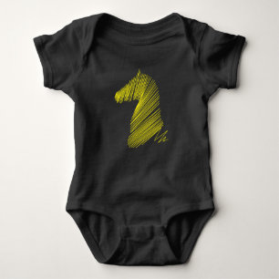 Abstrakter Pferdekopf - Minimalistische Linie Art Baby Strampler