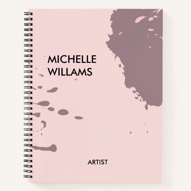 Abstrakter Pfirsichmischer Splint Notizbuch (Vorderseite)