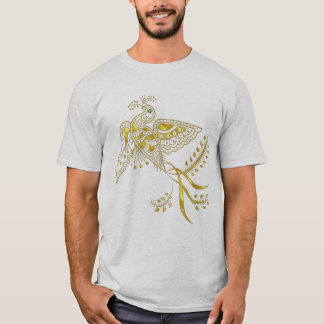 Abstrakter Phoenixvogel in Goldtönen T-Shirt