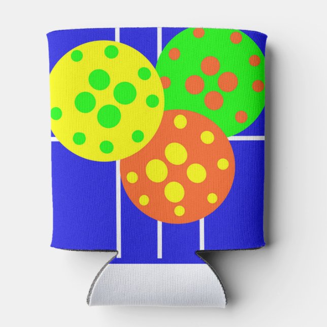 Abstrakter Pickleball Dosenkühler (Rückseite)