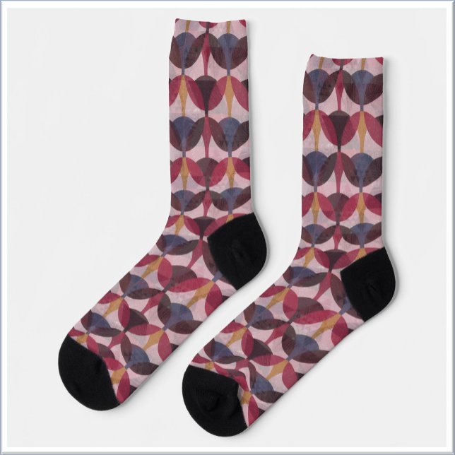 Abstrakter Pink-Blau-Gold-Art-Deco-Entwurf Socken (Von Creator hochgeladen)