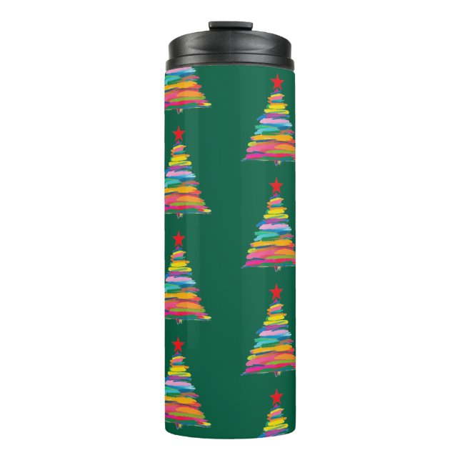 Abstrakter Pinselbaum Thermosbecher (Vorderseite)