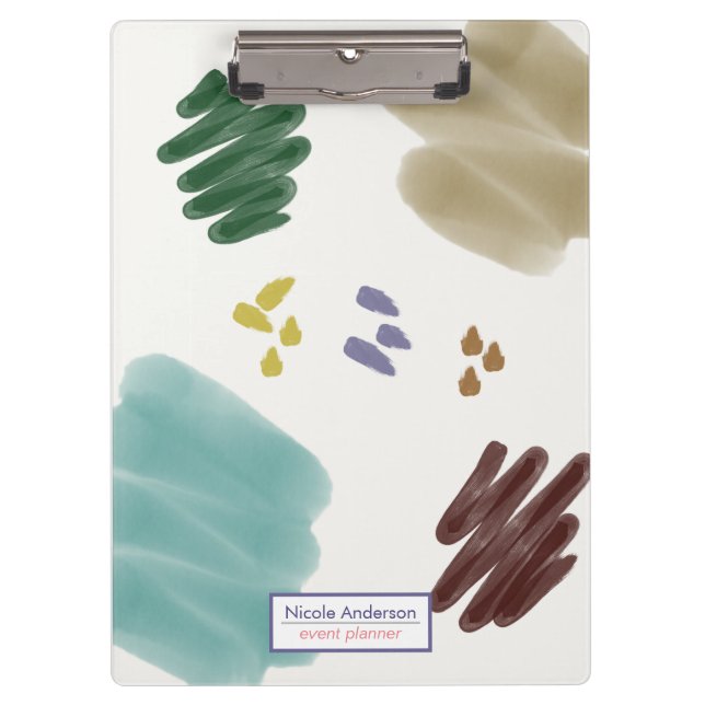 Abstrakter Pinselstrich mit Erdfarbe Klemmbrett (Vorderseite)