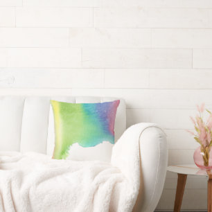Abstrakter Pinselstrich mit Spill Rainbow Kissen