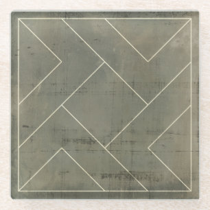 Abstrakter Plan mit geometrischen Formen Glasuntersetzer