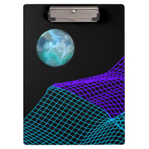 Abstrakter Planet 5th Dimension Lila Blau Klemmbrett