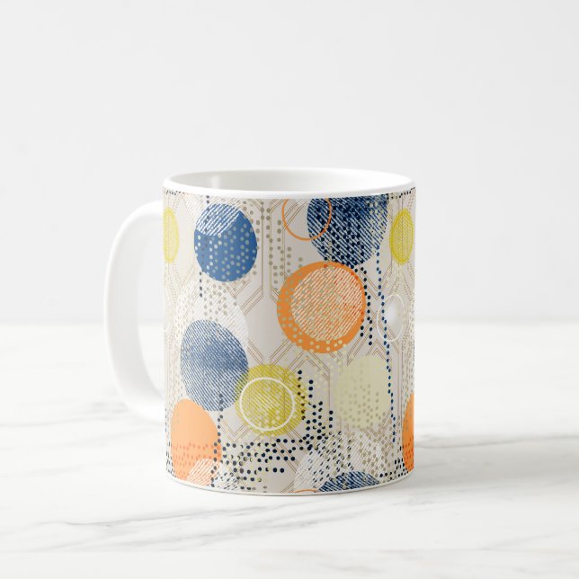 Abstrakter Polka-Punkt Kaffeetasse (Vorderseite Links)