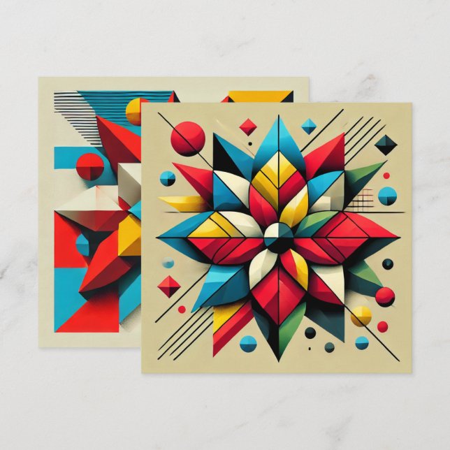 Abstrakter Pop Art Poinsettia Scrapbook Einladung (Vorne/Hinten)