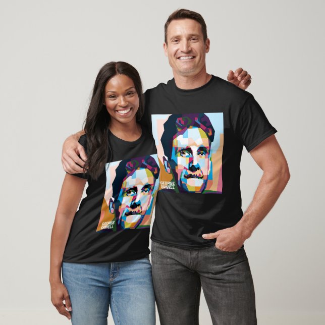 Abstrakter Popart George Orwell in WPAP T-Shirt (Unisex)