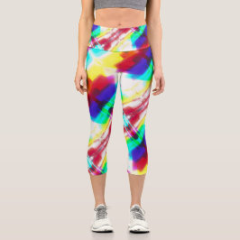 Abstrakter Popart Primärragenbogen Hochwais Capris